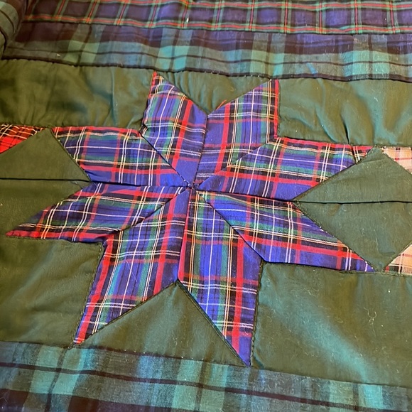 Quilted Red, Green, Blue, White 100% Polyester Table Runner - Picture 9 of 11